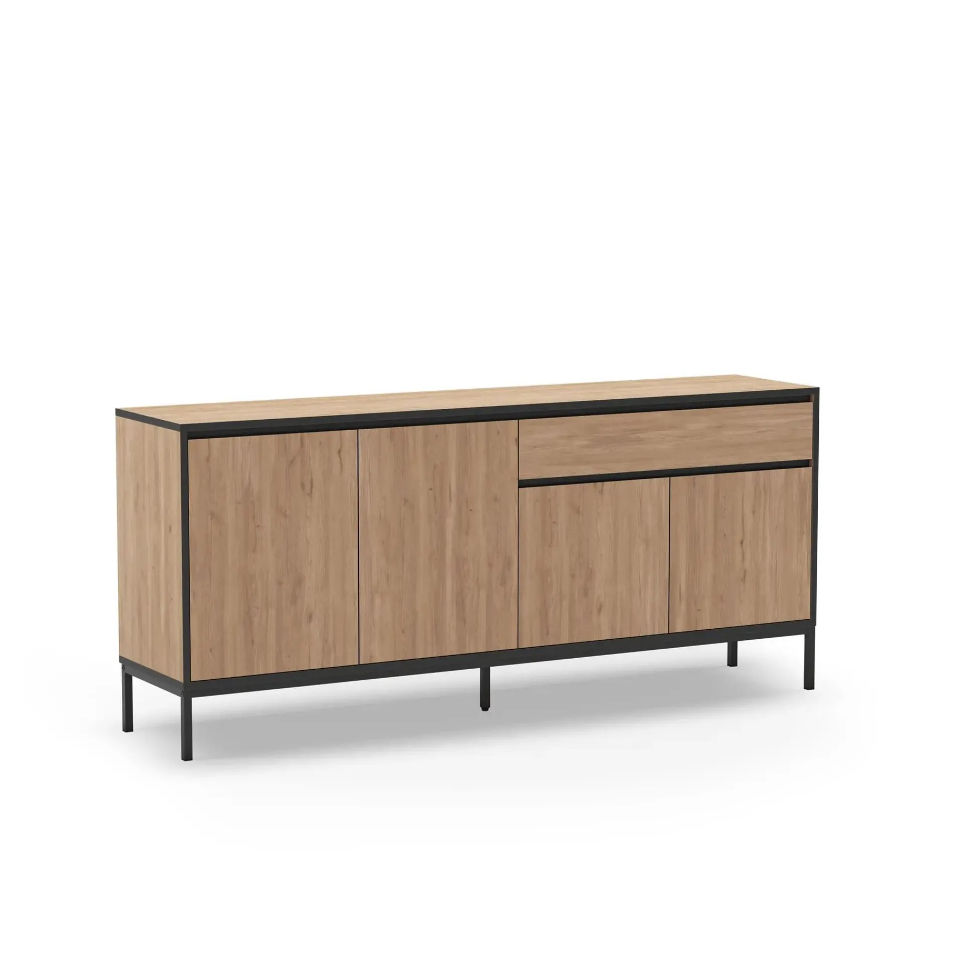 Sideboard & Skjenker-Velar Konsoll 180x80x40 cm Naturlig eik, tre-svart, svart