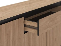 Sideboard & Skjenker-Velar Konsoll 180x80x40 cm Naturlig eik, tre-svart, svart