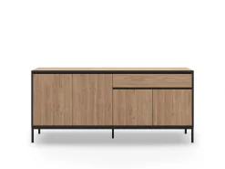 Sideboard & Skjenker-Velar Konsoll 180x80x40 cm Naturlig eik, tre-svart, svart