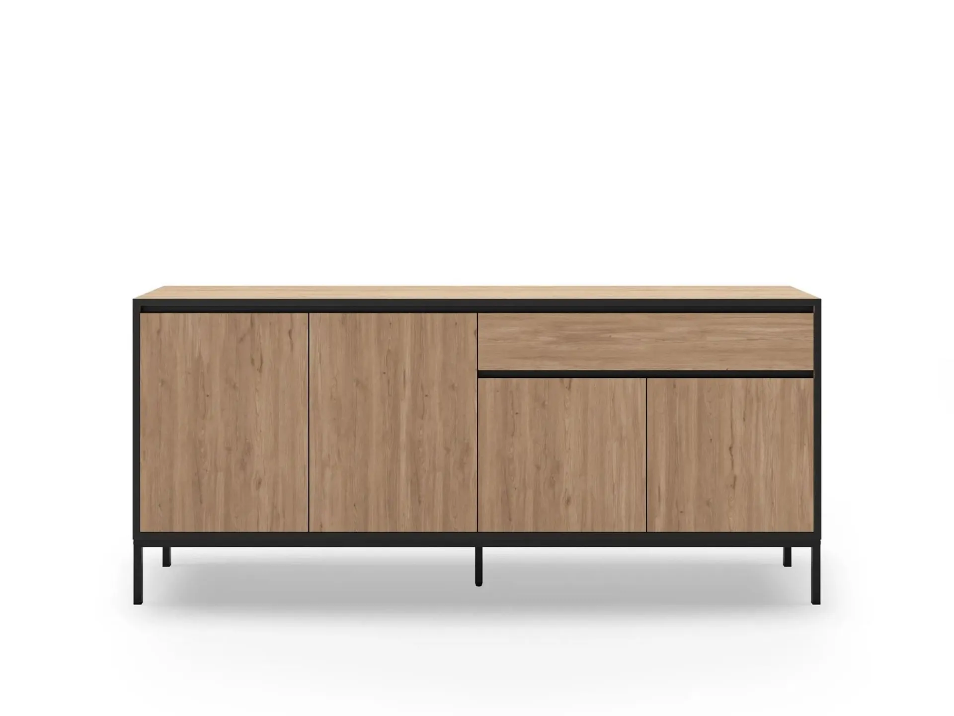 Sideboard & Skjenker-Velar Konsoll 180x80x40 cm Naturlig eik, tre-svart, svart