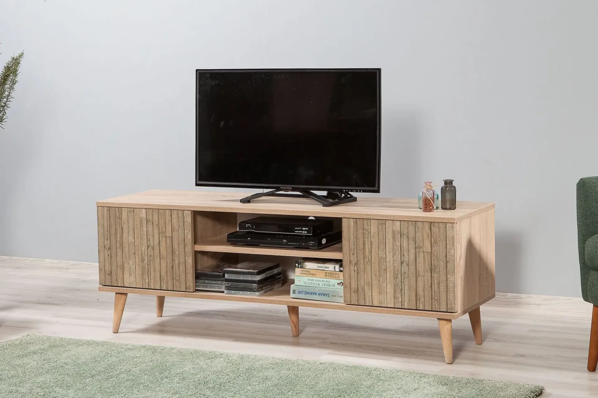 Tv-Benk & Mediabenk-Vellavie TV-benk 140 cm Panel Brun
