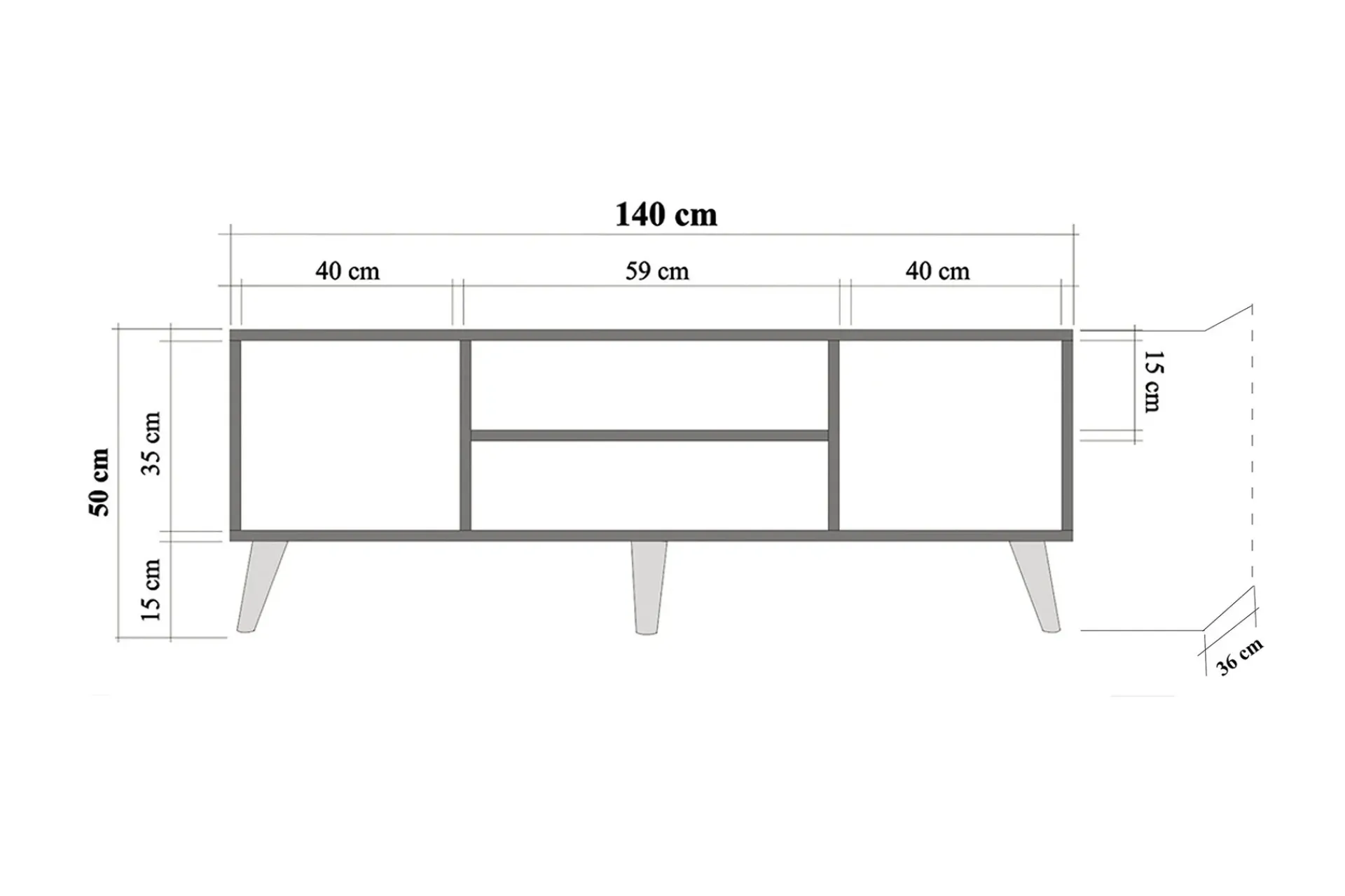Tv-Benk & Mediabenk-Vellavie TV-benk 140 cm Panel Brun