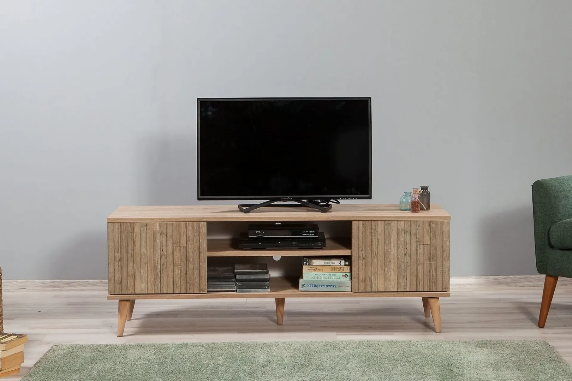 Tv-Benk & Mediabenk-Vellavie TV-benk 140 cm Panel Brun