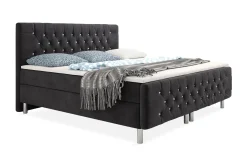 Berg & Strand Kontinentalsenger|Komplett Sengepakke-Velluto Crystal Komplett Sengepakke 180x200 Svart Fløyel