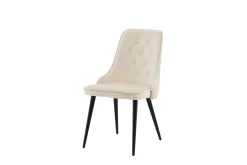 Venture Home Spisestoler & Kjøkkenstoler-Velvet Deluxe Lyx Fløyelstol Beige,Svart