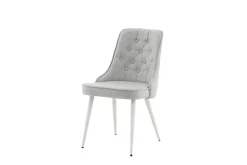 Venture Home Spisestoler & Kjøkkenstoler-Velvet Deluxe Spisestol Grå/Hvit