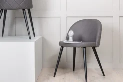 Venture Home Spisestoler & Kjøkkenstoler-Velvet Stitches Spisestol Svart,Grey