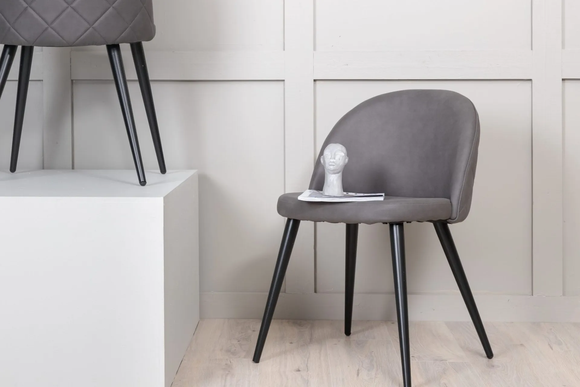 Venture Home Spisestoler & Kjøkkenstoler-Velvet Stitches Spisestol Svart,Grey