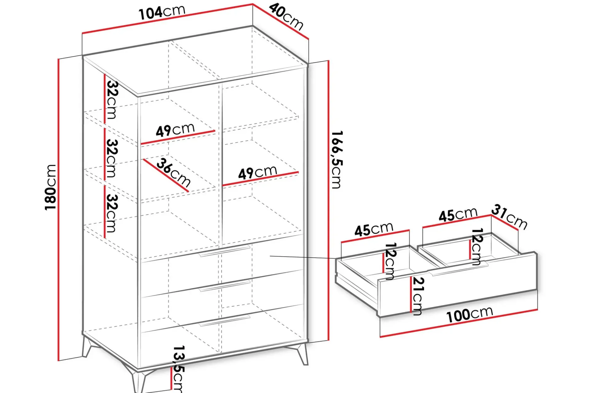 Vemdalen Garderobe 104 cm