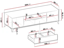 Vemdalen TV-benk 204 cm