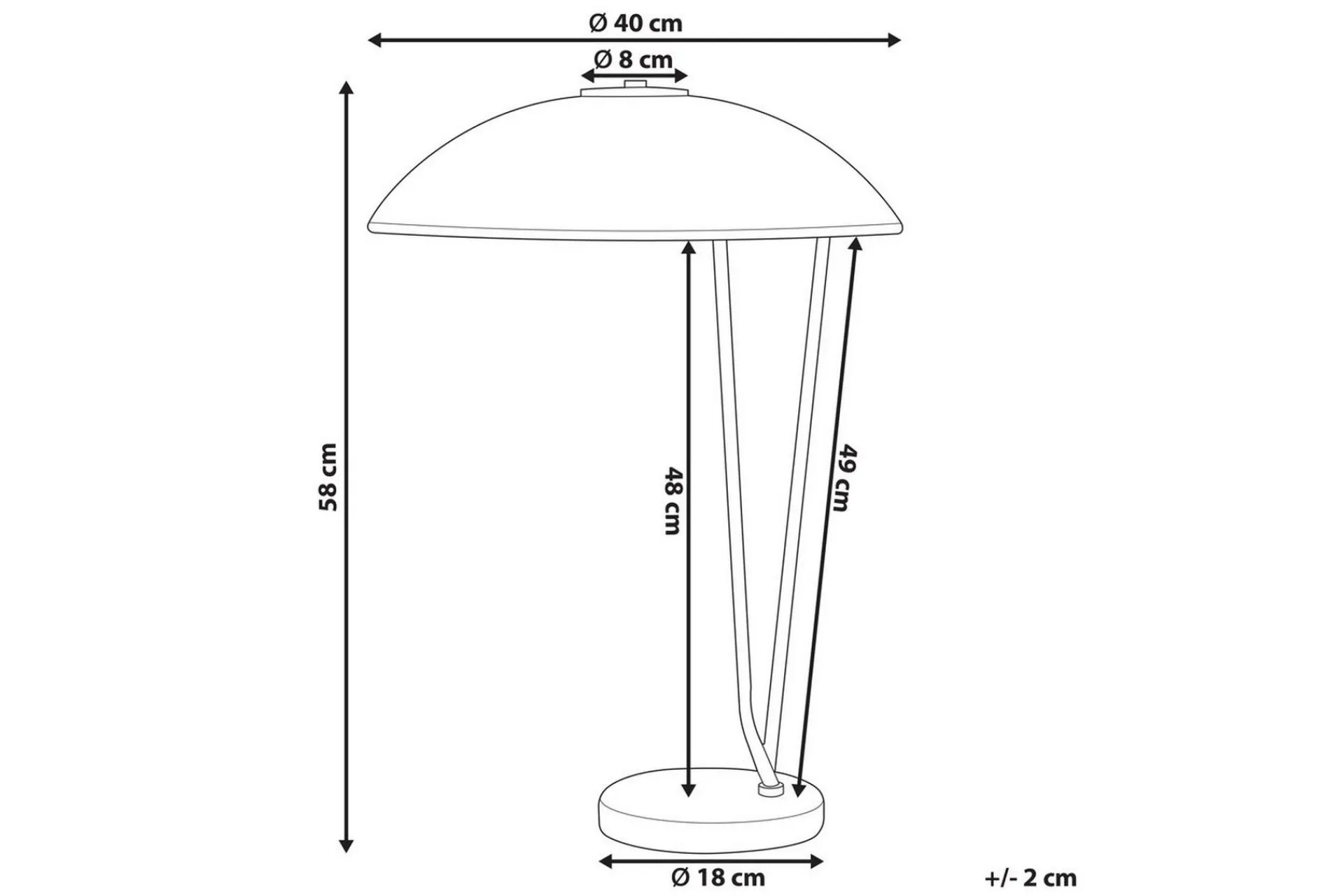 Venkos Bordlampe 58 cm E27