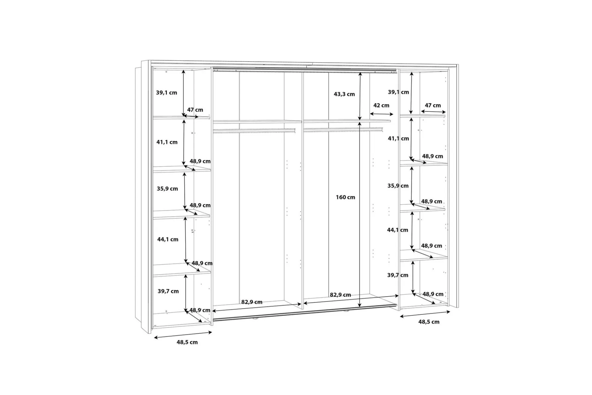Garderober & Garderobesystem-Vergina Garderobe 62x280 cm Brun/Svart