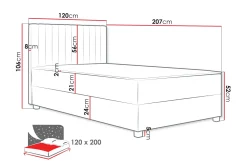Veyran Sengepakke Kontinentalseng med Oppbevaring 120x200 cm