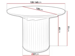 Spisebord & Kjøkkenbord-Veyricor Förlängningsbart Spisebord 120-160 cm Rundt Svart