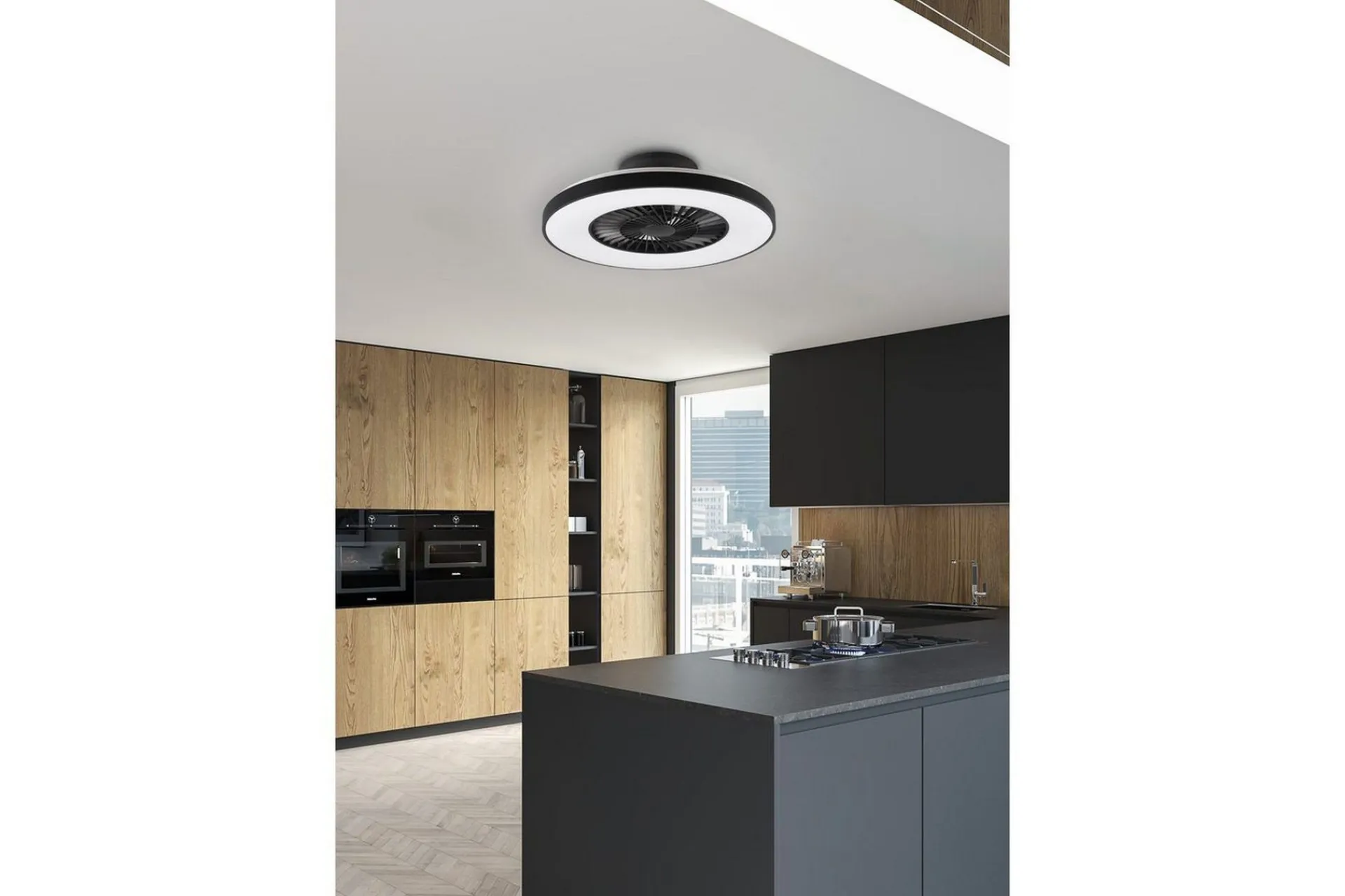 Trio Lighting Taklampe|Stuelampe-Vifte TRIO Halmstad Svart