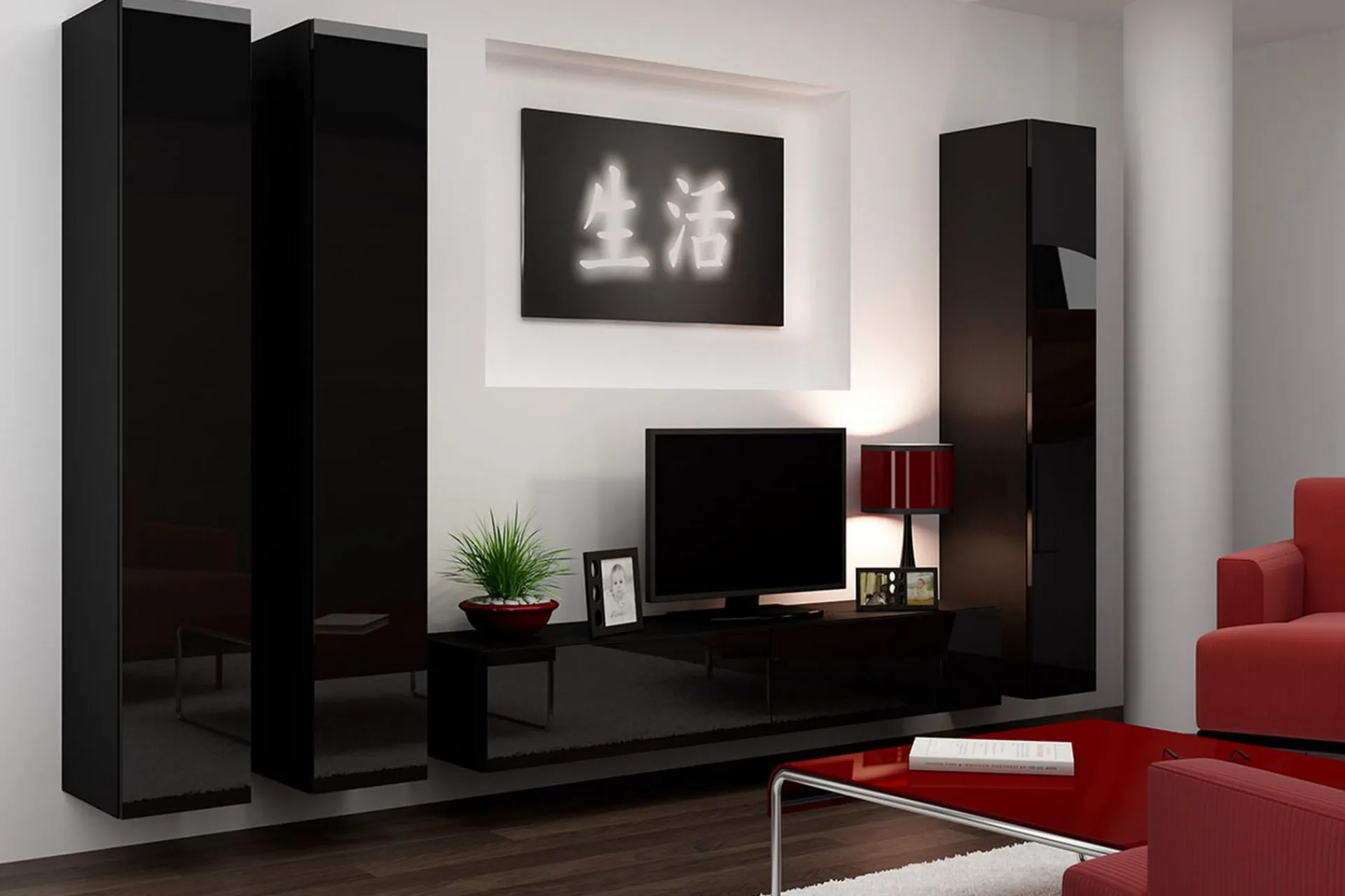 Tv-Møbelsett-Vigo TV-møbelsett 300x40x180 cm Hvit
