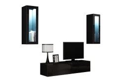 Tv-Møbelsett-Vigo TV-møbelsett 210x40x180 cm Svart,Hvit