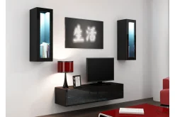 Tv-Møbelsett-Vigo TV-møbelsett 210x40x180 cm Svart,Hvit