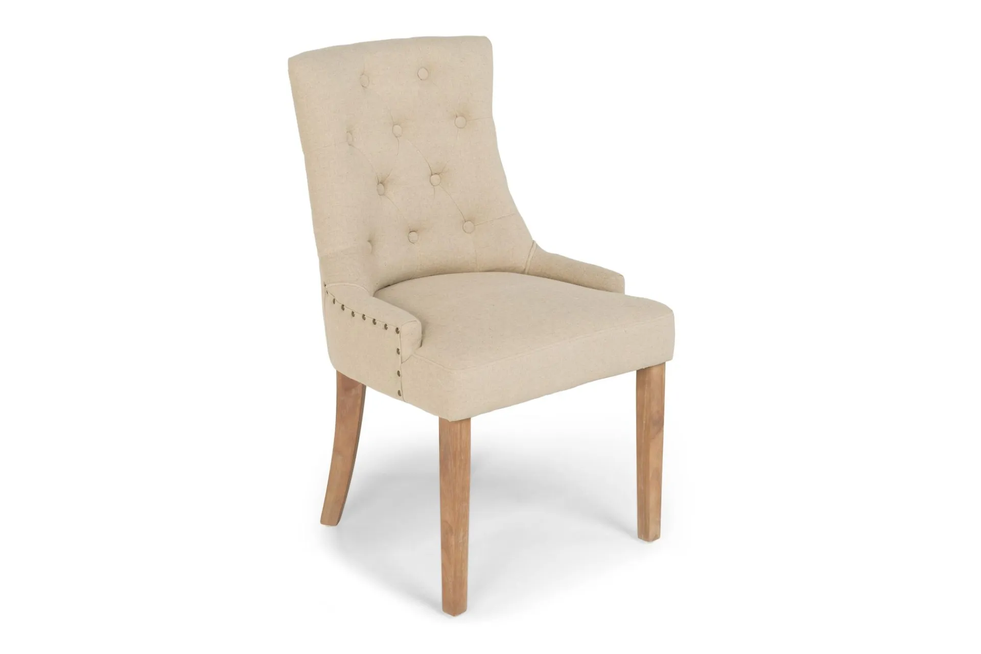 Bloomington Barstoler|Kontorstol & Skrivebordsstol-Viktoria Spisestol med Nagler Beige/Vintageben
