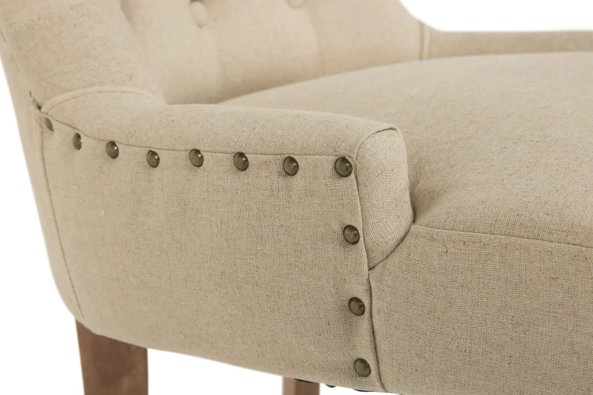 Bloomington Barstoler|Kontorstol & Skrivebordsstol-Viktoria Spisestol med Nagler Beige/Vintageben
