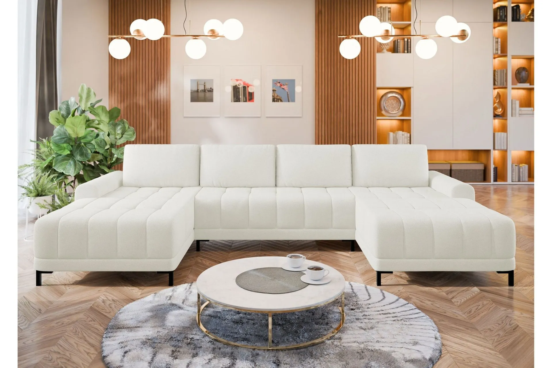 U-Sofa-Vilshult Sofa Dobbel sjeselong 4-seter Hvit