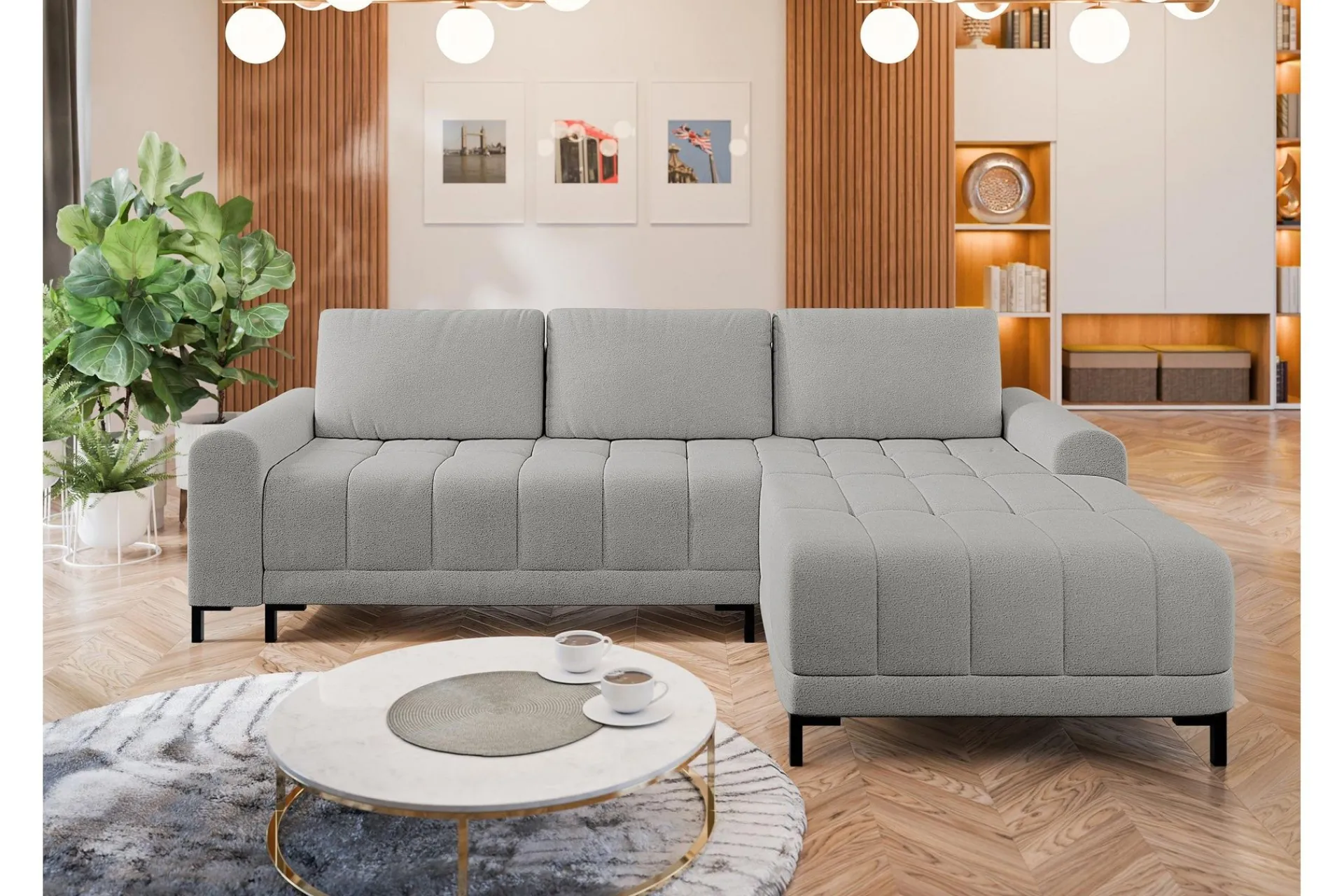 Sofa Med Sjeselong-Vilshult Sofa med Divan 3-seter Lysegrå