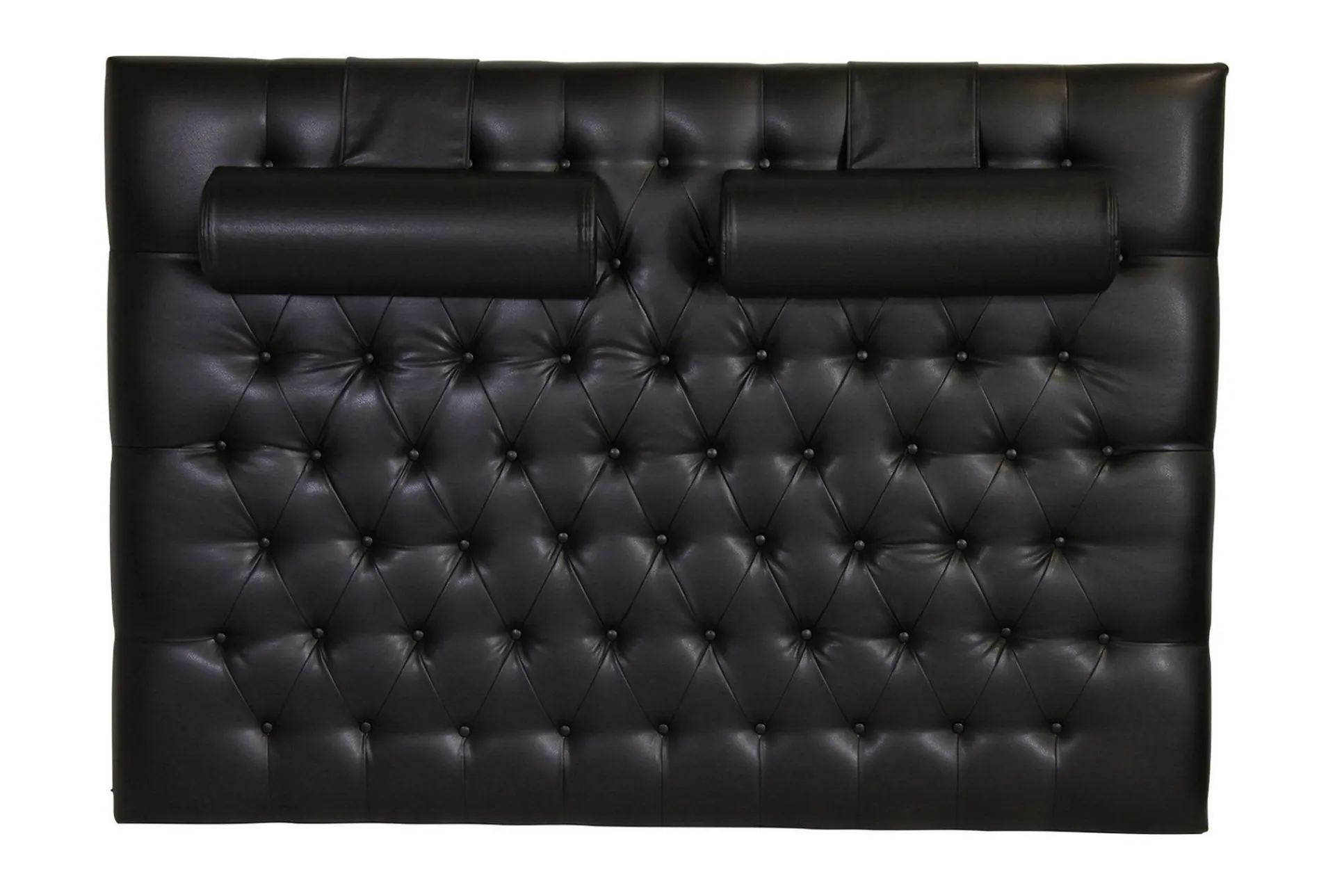 Sengetilbehør & Sengegavl-Vintage Sengegavl 210 cm Bonded Lær Svart