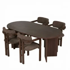 Spisegrupper-Vintar Spisebord- og stolsett 180x75x90 cm 5 deler Milano valnøtt, mørk valnøtt, brun