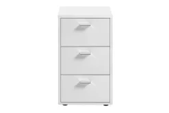 Scandinavian Choice Avlastningsbord-Virginia Nattbord 35 cm med Oppbevaring 3 Skuffer Ekstra Hvit