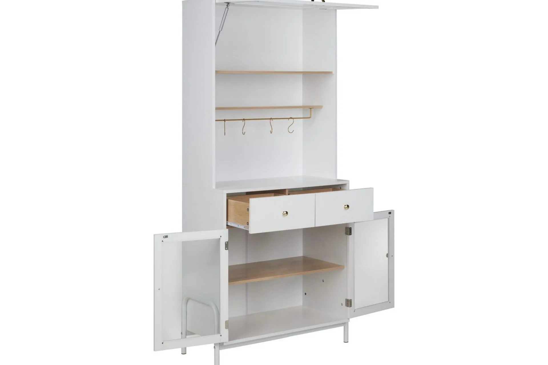 Vitrineskap|Skap-Vitrine Parlin Hvit