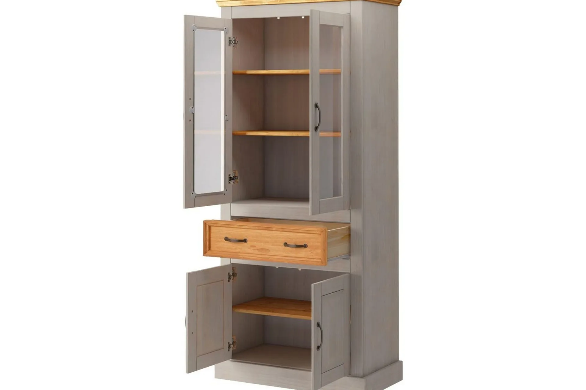 Loft24 Vitrineskap|Skap-Vitrine Selma Grey,Natur