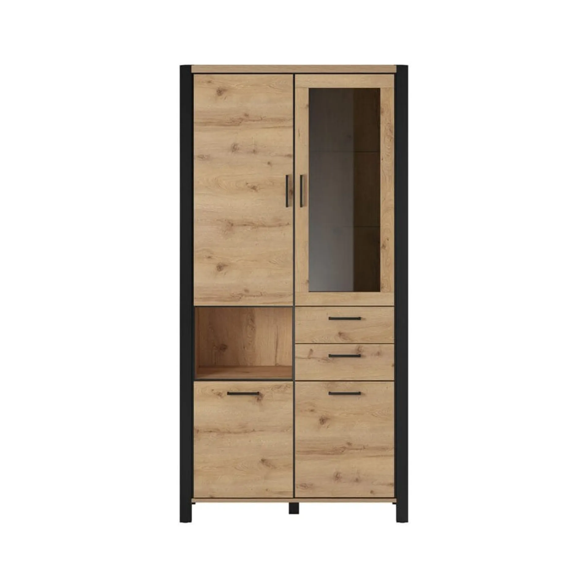Vitrineskap Aktiv 4 dører med 2 skuffer