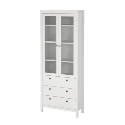 Tvilum Vitrineskap Madrid med 2 glassdører 3 skuffer 78x199 cm