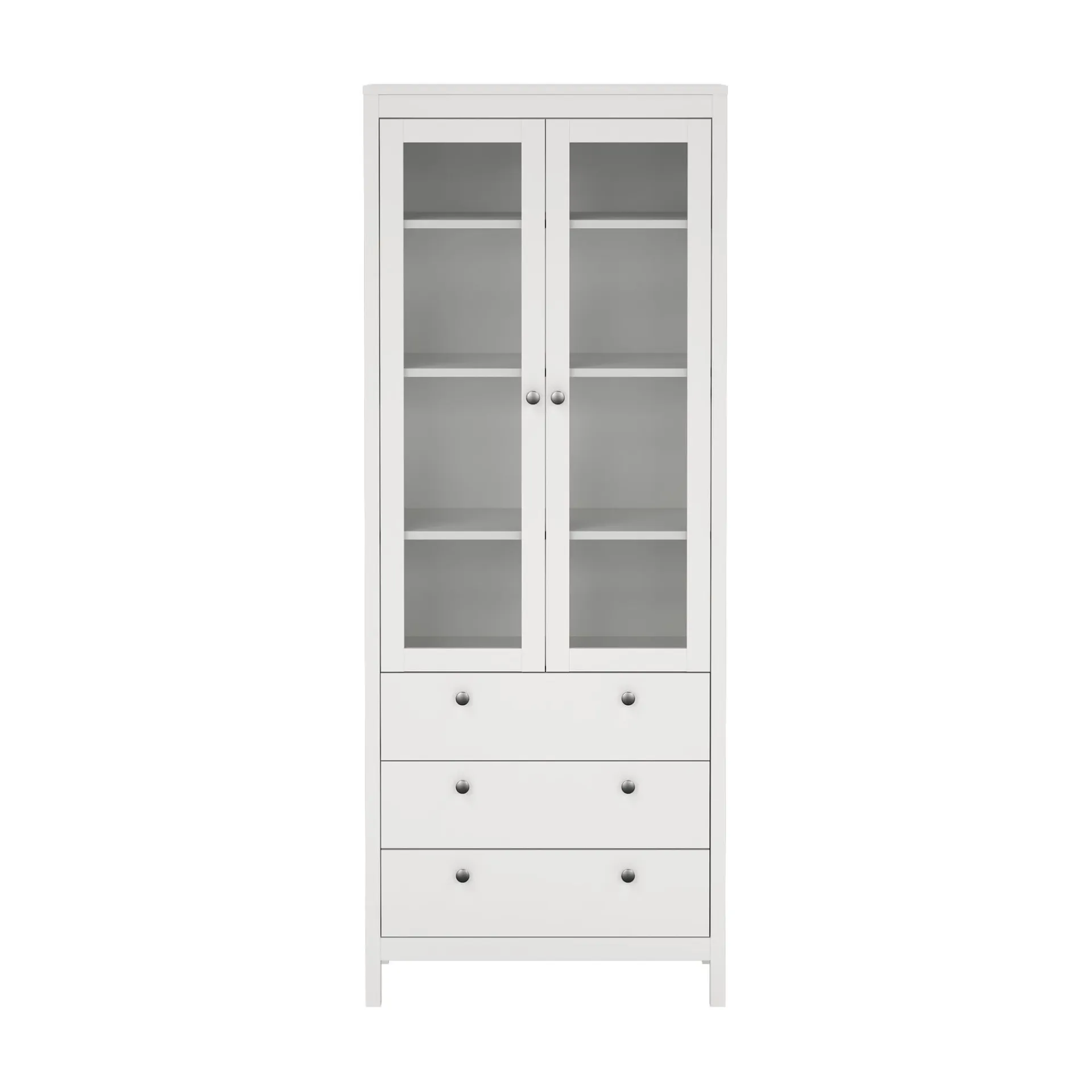 Tvilum Vitrineskap Madrid med 2 glassdører 3 skuffer 78x199 cm