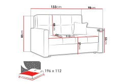 Sovesofaer-Viva Sovesofa 133x100x85 cm Foula 3