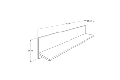 Vegghylle-Wall Shelf høyglans Hvit
