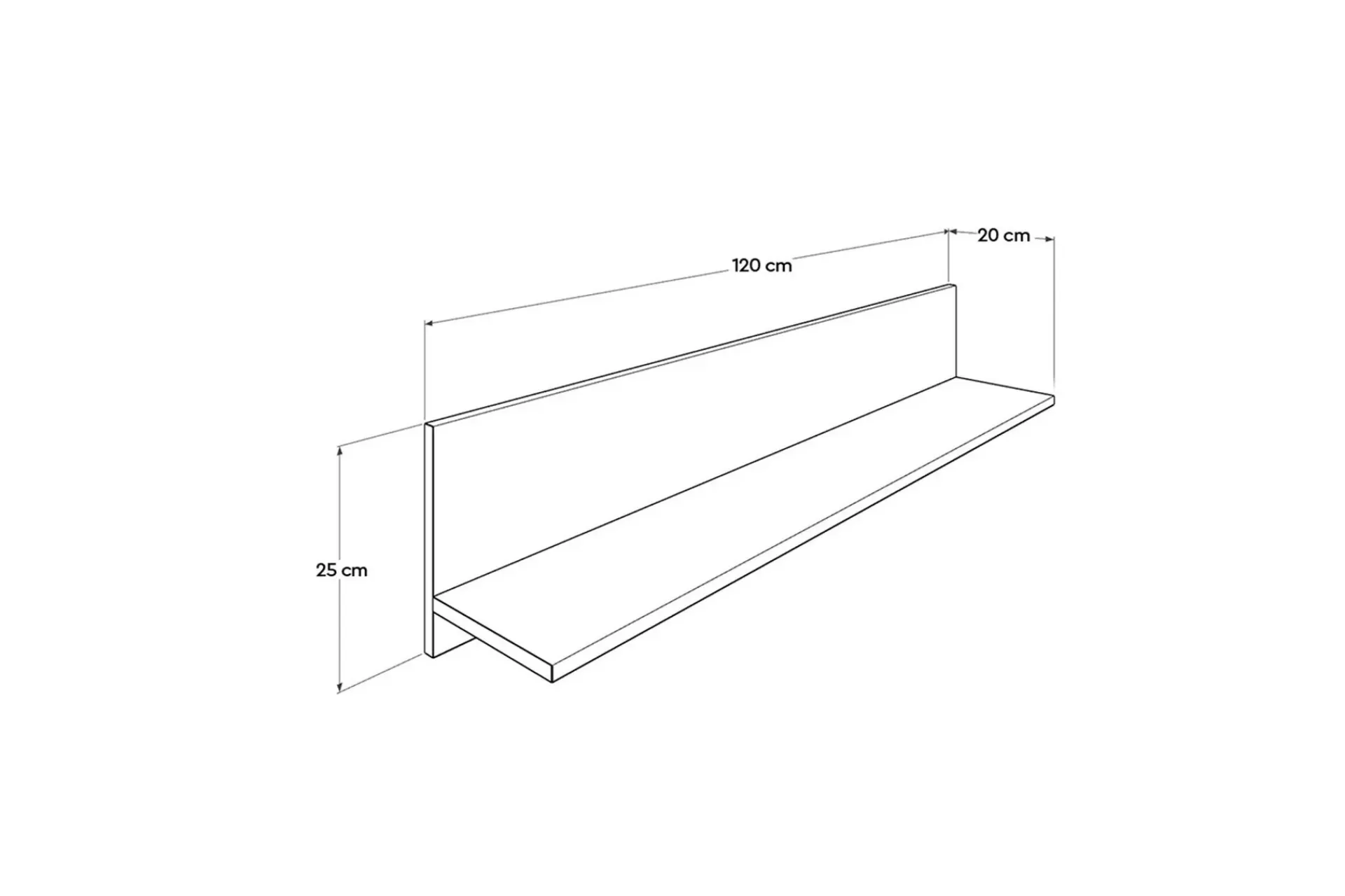 Vegghylle-Wall Shelf høyglans Hvit