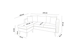 Velour Sofa & Fløyel Sofa|Sofa Med Sjeselong-Wardenburg Divansofa Venstre Grey