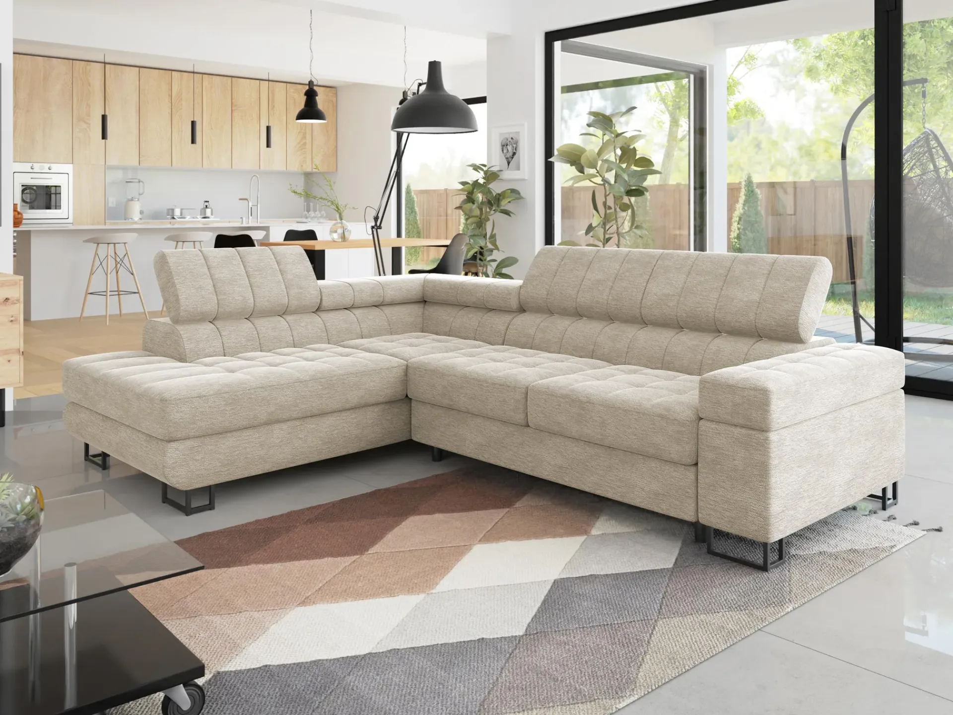 Warwick 4-seters Sofa med Sjeselong Venstre