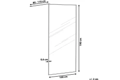 Baderom-Waspam Dusjskjerm 100x190 cm Transparent