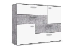 Kommode|Gangoppbevaring-Waunifor Kommode 125 cm Hvit,Grey