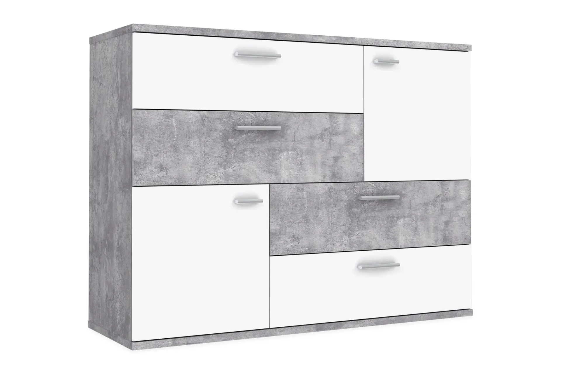 Kommode|Gangoppbevaring-Waunifor Kommode 125 cm Hvit,Grey
