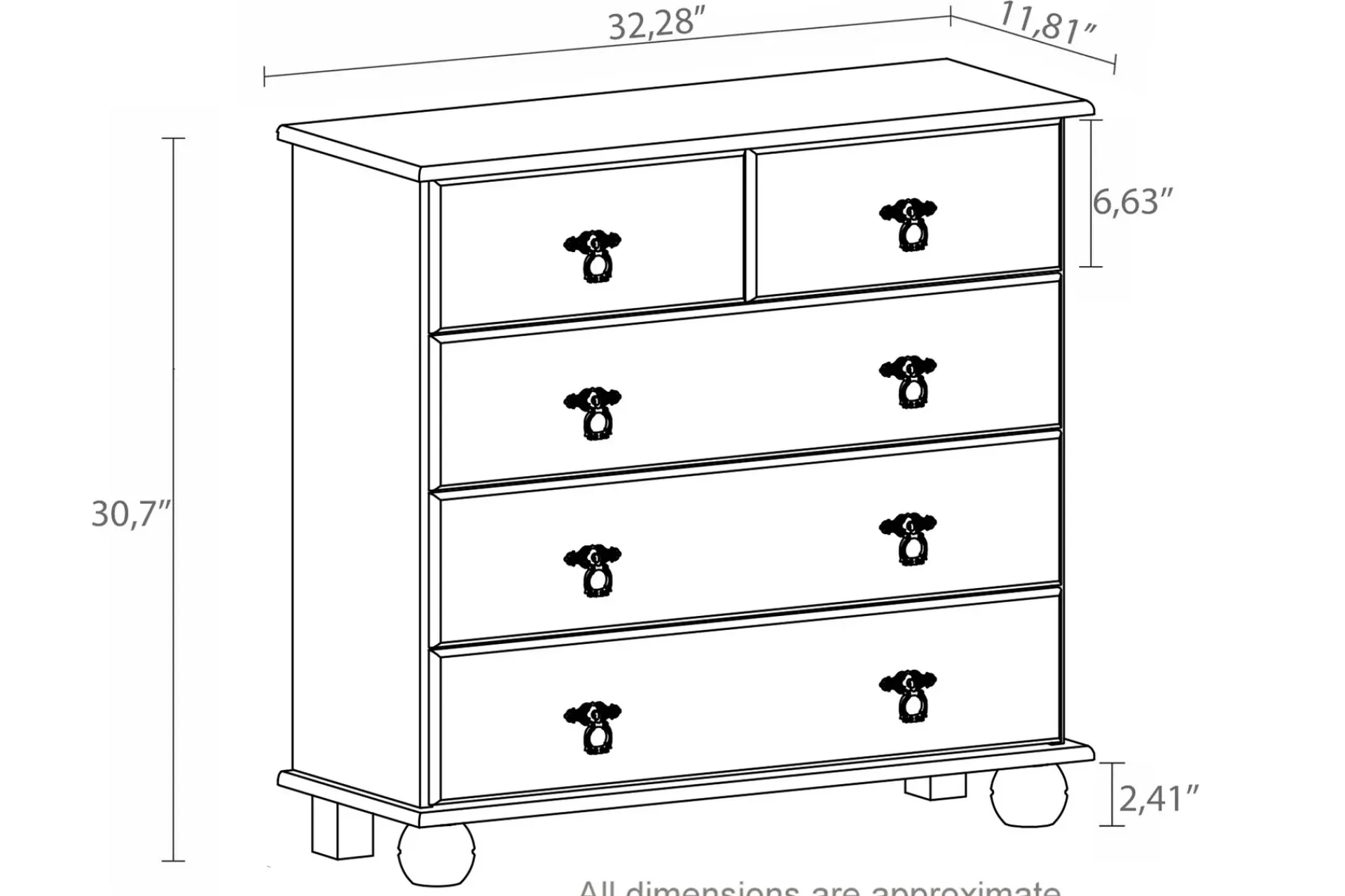 Loft24 Kommode|Entrekommode-Welton Kommode 82 cm Hvit