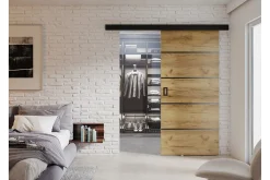 Garderober & Garderobesystem|Dører & Porter-Werdi Plus Skyvedør 100 cm Tre/Natur