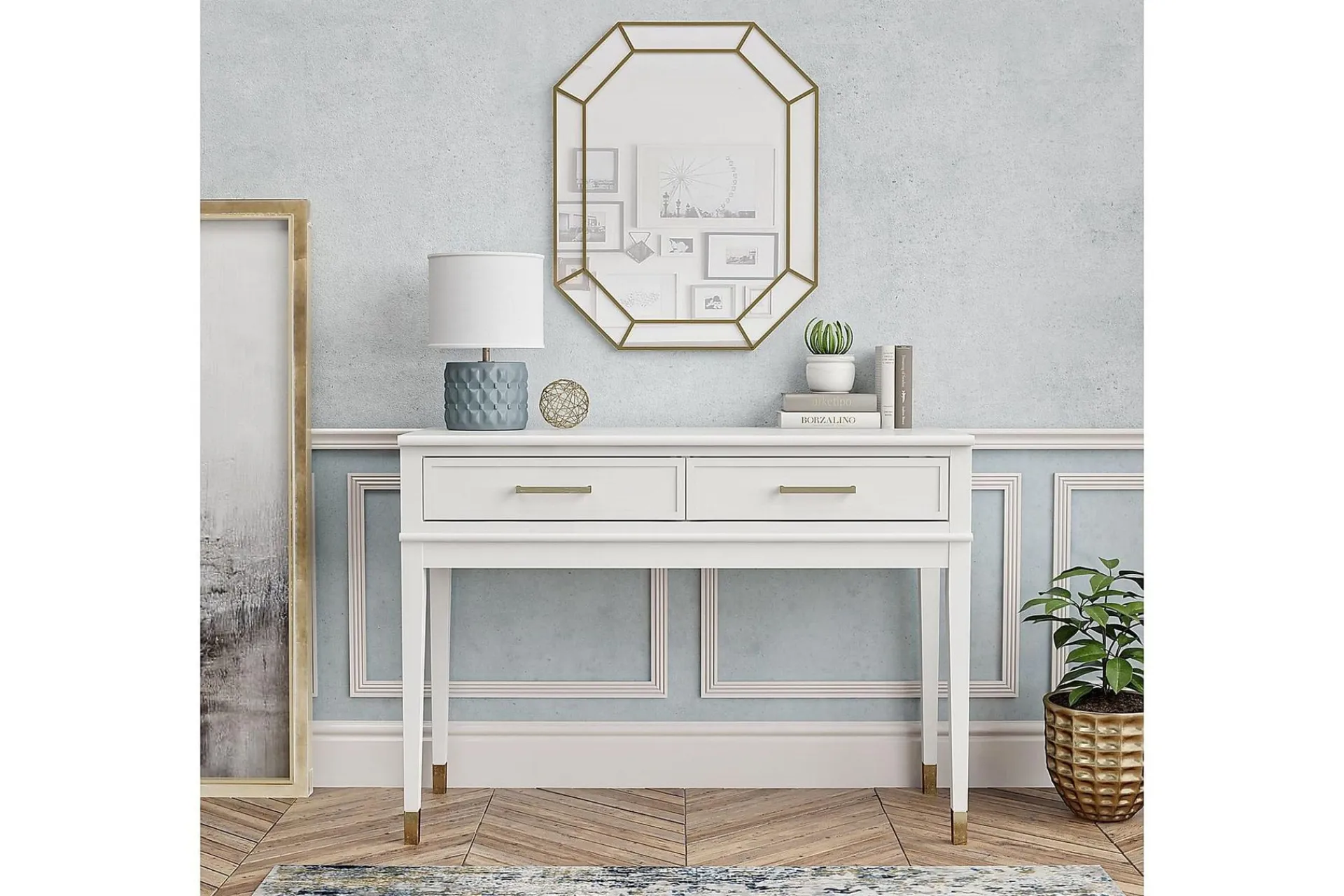 CosmoLiving Gangbord|Avlastningsbord-Westerleigh Konsollbord 105 cm Hvit