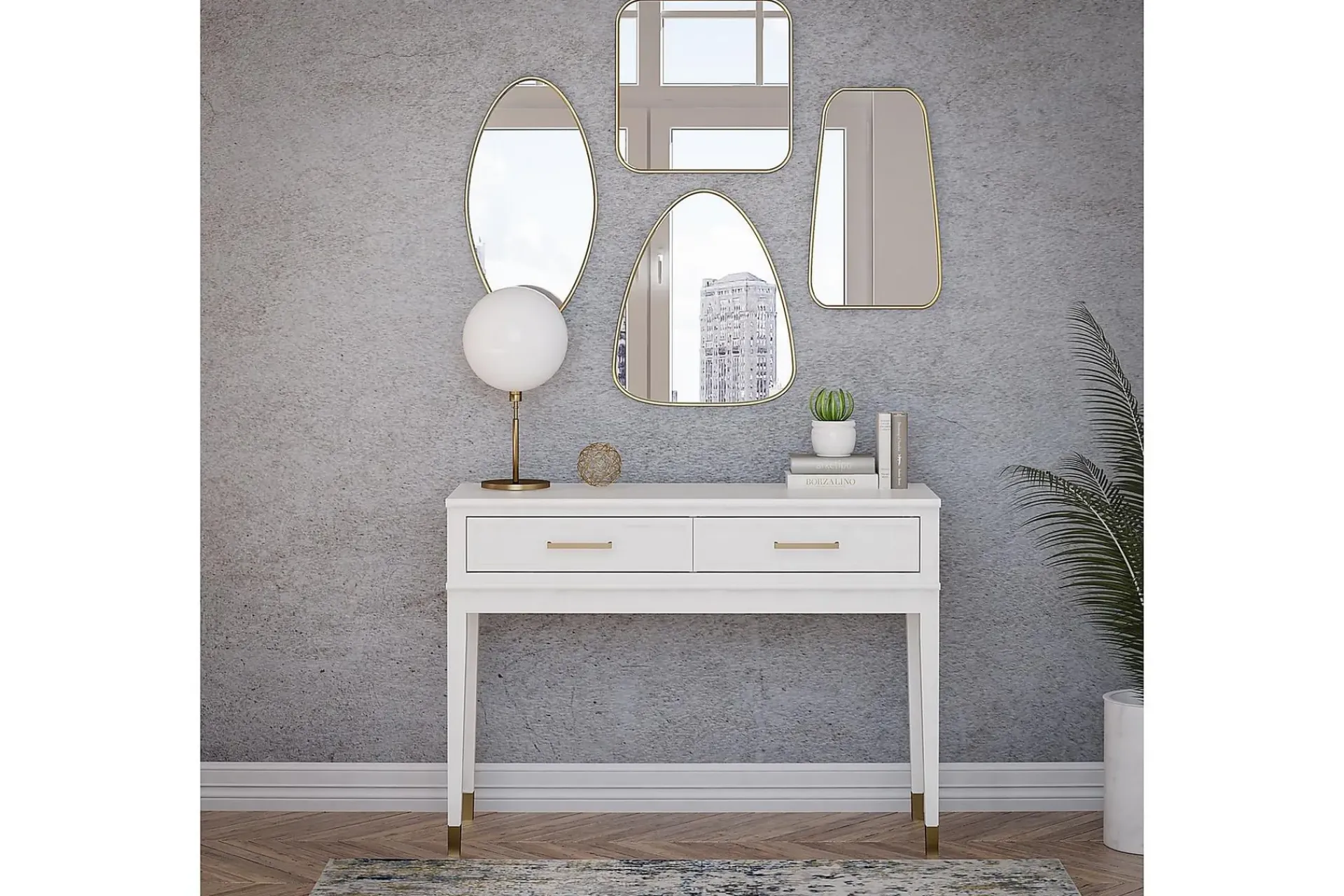 CosmoLiving Gangbord|Avlastningsbord-Westerleigh Konsollbord 105 cm Hvit