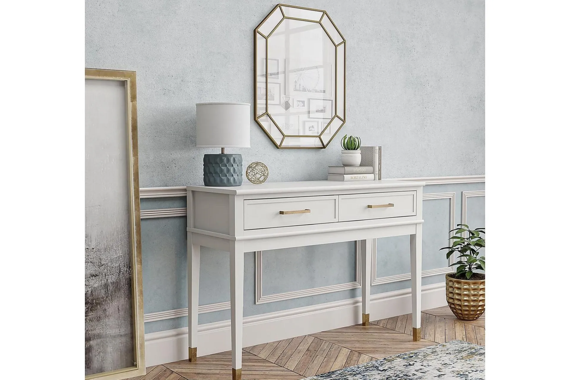 CosmoLiving Gangbord|Avlastningsbord-Westerleigh Konsollbord 105 cm Hvit