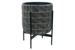 Wicker Blomsterkrukke på stativ 30x30xH38 cm Grå