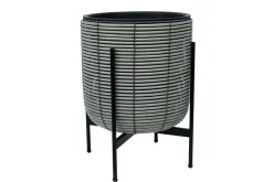 Wicker Blomsterkrukke på stativ 30x30xH38 cm Grå