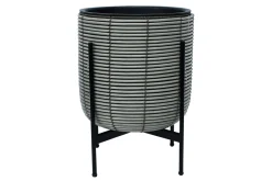 Dyrking|Tilbehør Utendørs-Wicker Blomsterkrukke på stativ 38x38xH49 cm Grå Grey